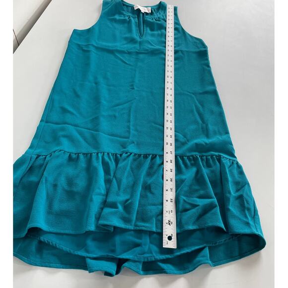 Charles Henry Dress Womens Medium Petite Blue Tiered Hem High Low Shift Mini - Picture 7 of 8